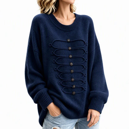 Women's Braided Detail Crew Neck Jumper