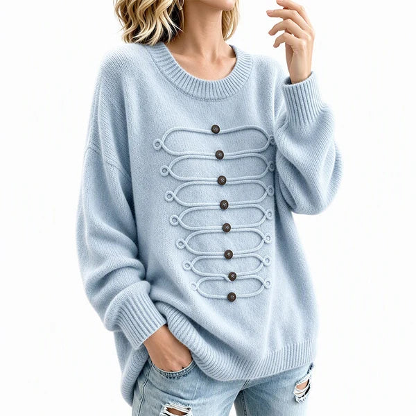Women's Braided Detail Crew Neck Jumper