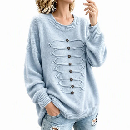 Women's Braided Detail Crew Neck Jumper