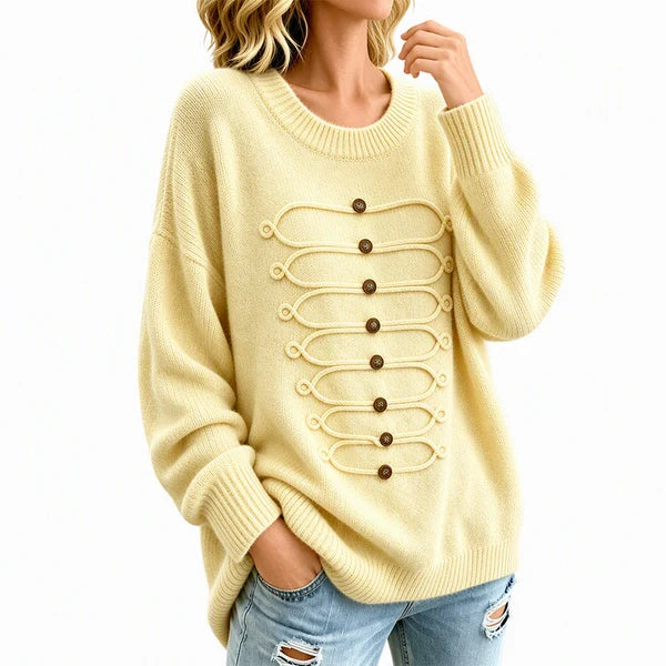Women's Braided Detail Crew Neck Jumper