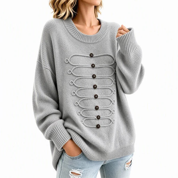 Women's Braided Detail Crew Neck Jumper