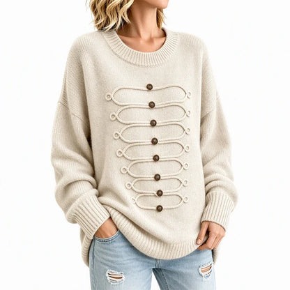 Women's Braided Detail Crew Neck Jumper