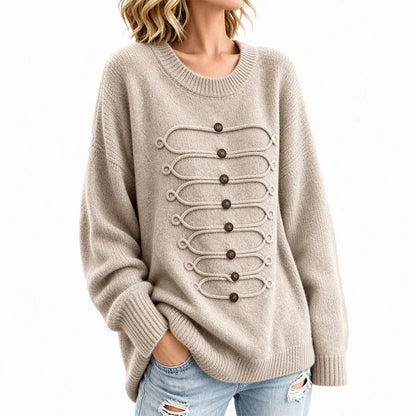 Women's Braided Detail Crew Neck Jumper