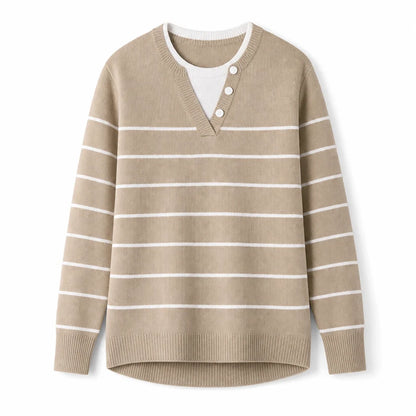 Women's Layered Button Detail Knit Jumper