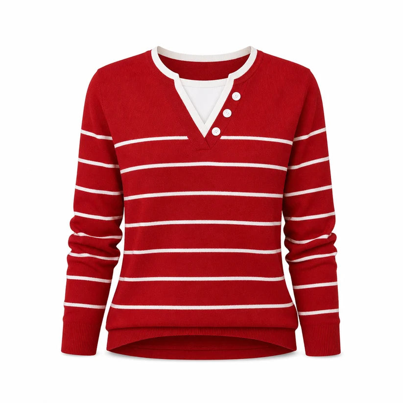 Women's Layered Button Detail Knit Jumper
