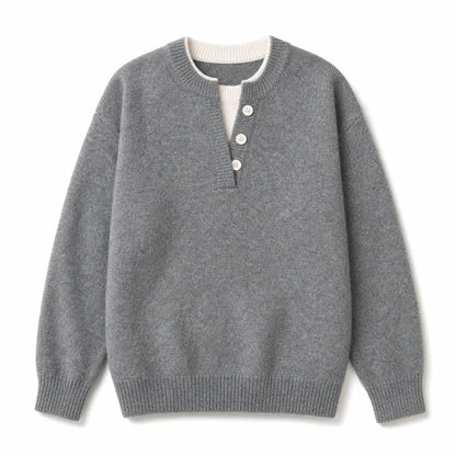 Women's Layered Button Detail Knit Jumper