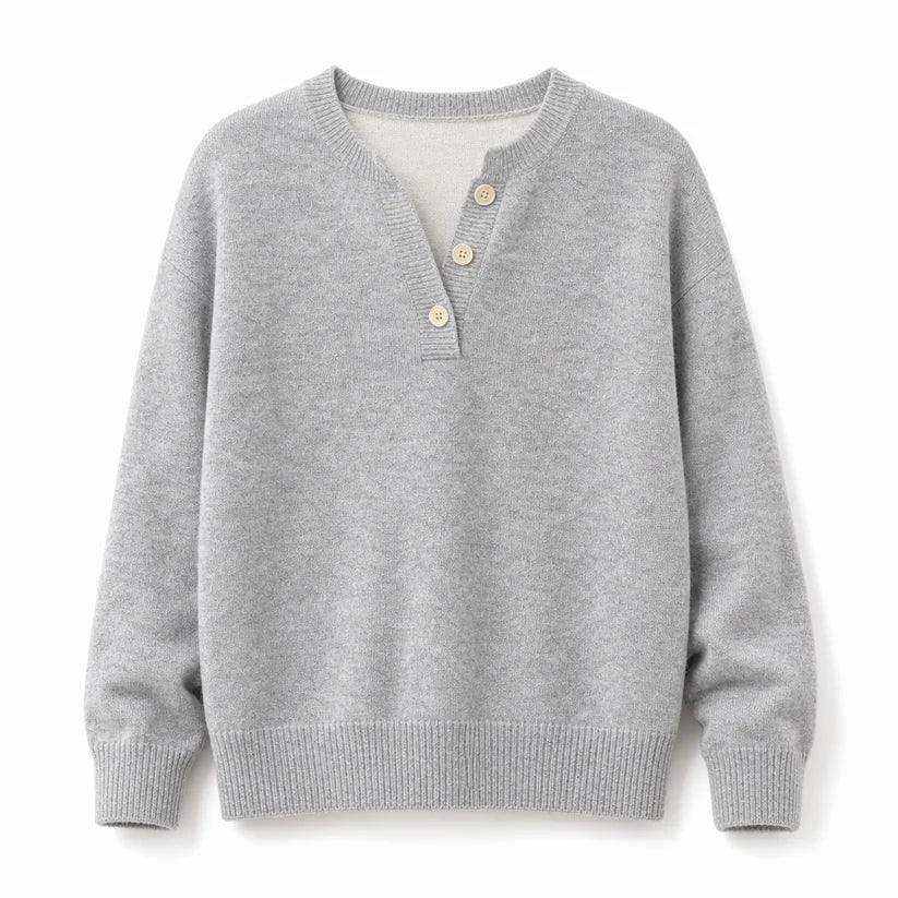 Women's Layered Button Detail Knit Jumper