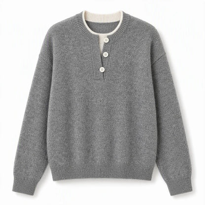 Women's Layered Button Detail Knit Jumper