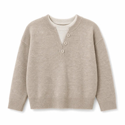 Women's Layered Button Detail Knit Jumper