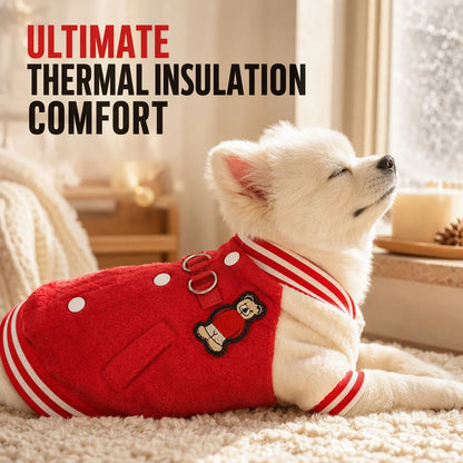 Cosy Fleece Dog Jacket with Leash Rings