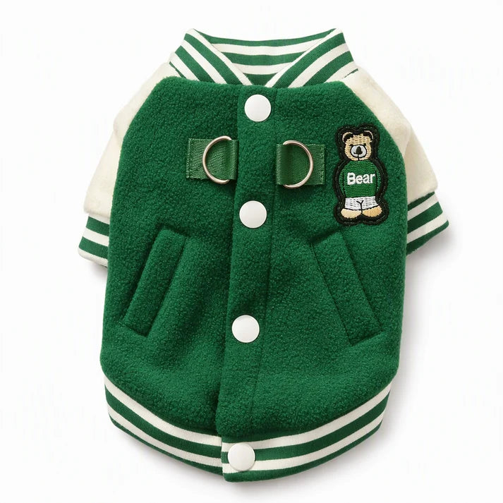 Cosy Fleece Dog Jacket with Leash Rings