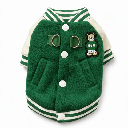 Cosy Fleece Dog Jacket with Leash Rings