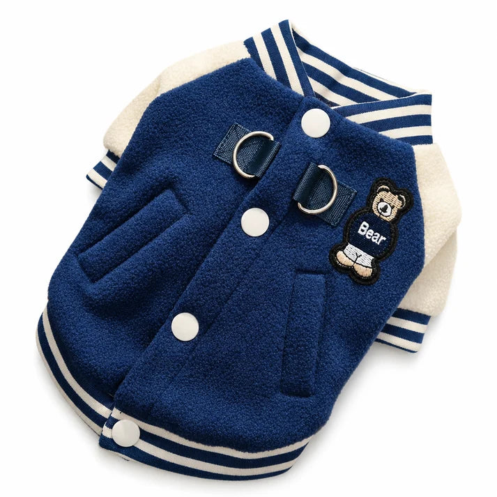 Cosy Fleece Dog Jacket with Leash Rings