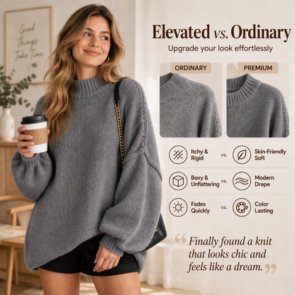 Women's Cosy Oversized Mock Neck Knit Jumper