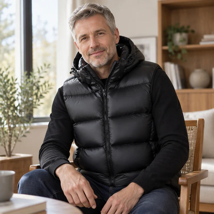 Men's Lightweight Padded Hooded Gilet