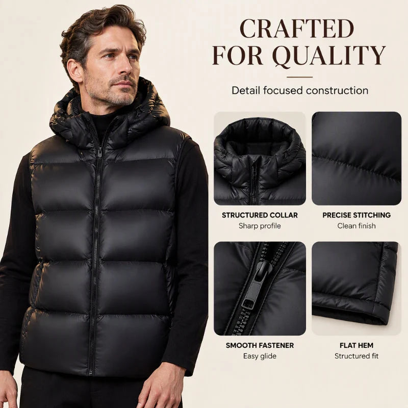 Men's Lightweight Padded Hooded Gilet