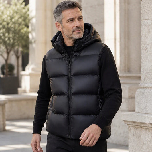 Men's Lightweight Padded Hooded Gilet