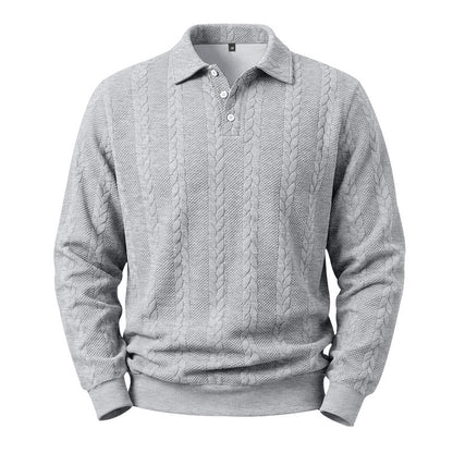 Men's Cable Knit Collared Jumper