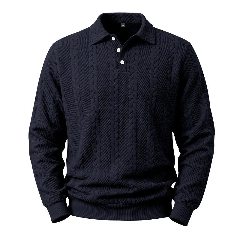 Men's Cable Knit Collared Jumper