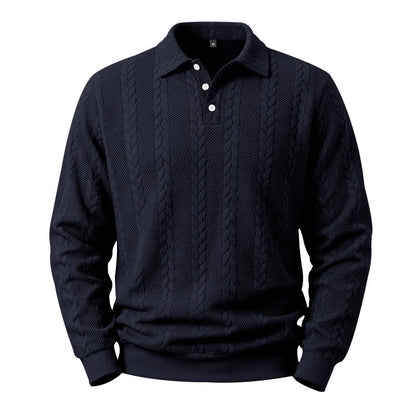 Men's Cable Knit Collared Jumper