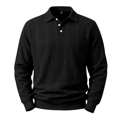 Men's Cable Knit Collared Jumper