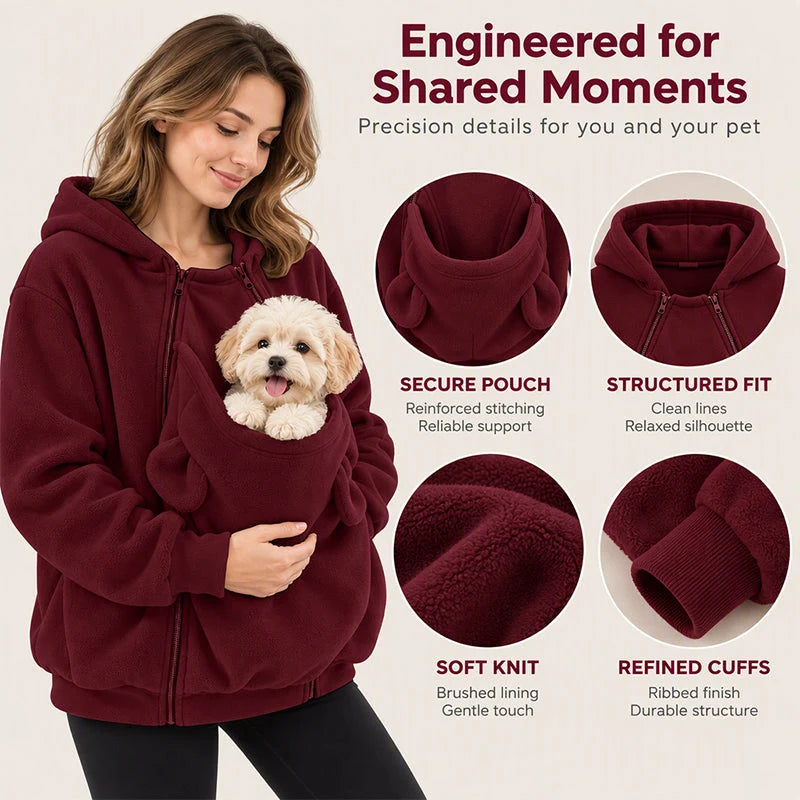 Cosy Fleece Pet Carrier Hoodie