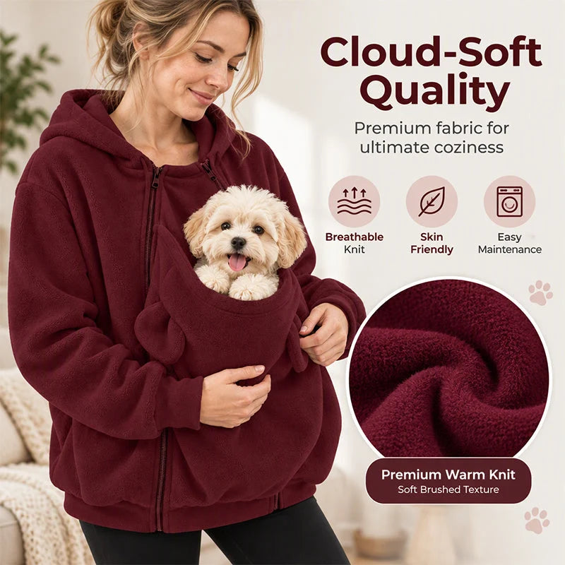Cosy Fleece Pet Carrier Hoodie