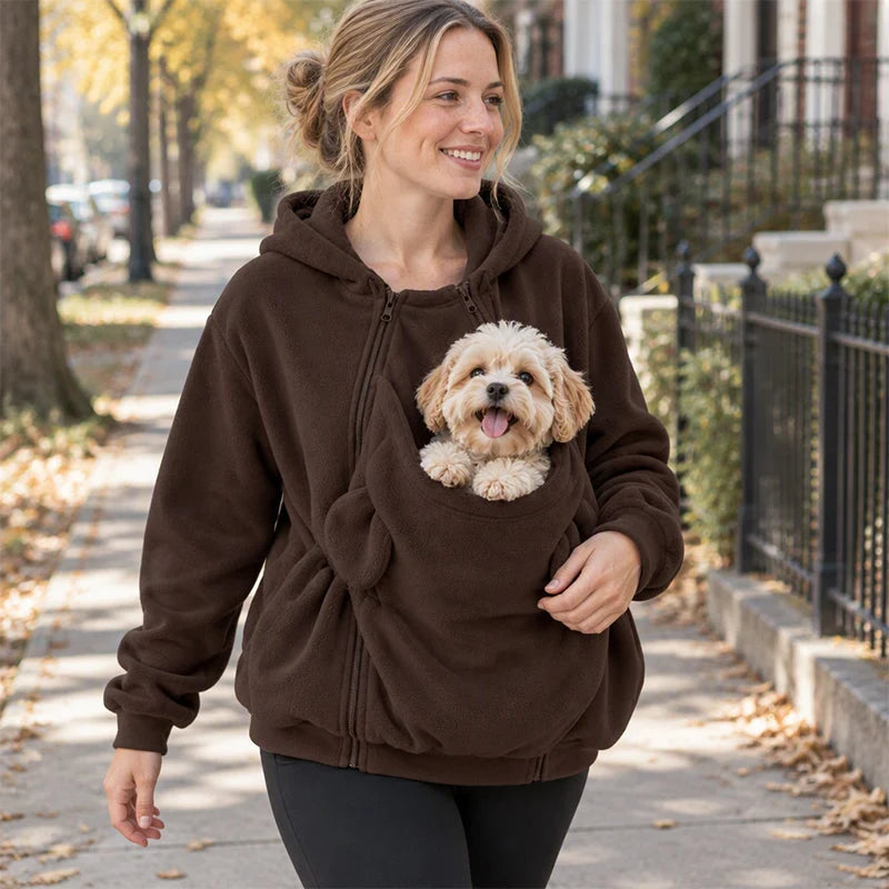 Cosy Fleece Pet Carrier Hoodie