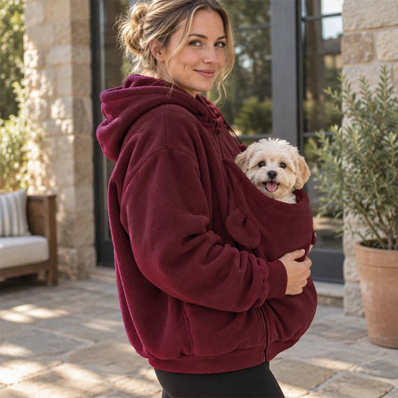 Cosy Fleece Pet Carrier Hoodie