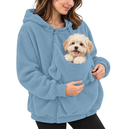 Cosy Fleece Pet Carrier Hoodie