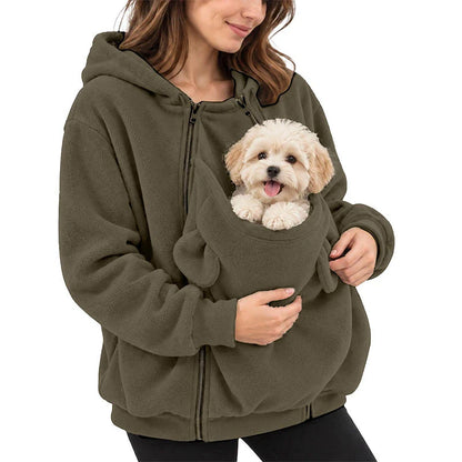 Cosy Fleece Pet Carrier Hoodie