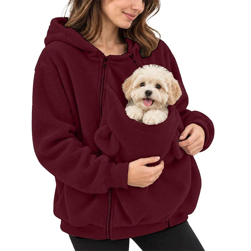 Cosy Fleece Pet Carrier Hoodie