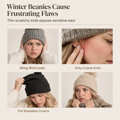 Women's Fluffy Faux Fur Bear Ear Beanie