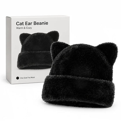 Women's Fluffy Faux Fur Bear Ear Beanie