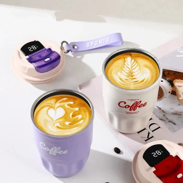 Smart Insulated Coffee Cup with Digital Temperature Display