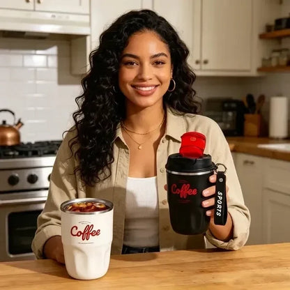 Smart Insulated Coffee Cup with Digital Temperature Display