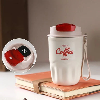Smart Insulated Coffee Cup with Digital Temperature Display