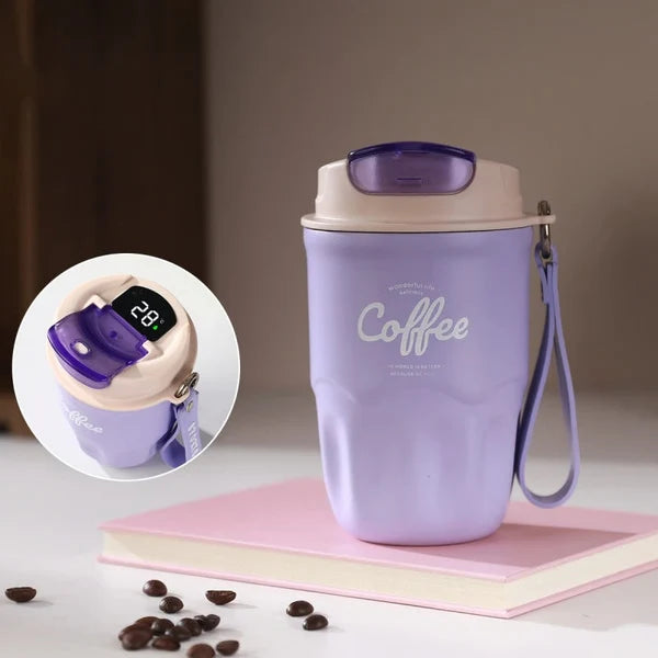 Smart Insulated Coffee Cup with Digital Temperature Display