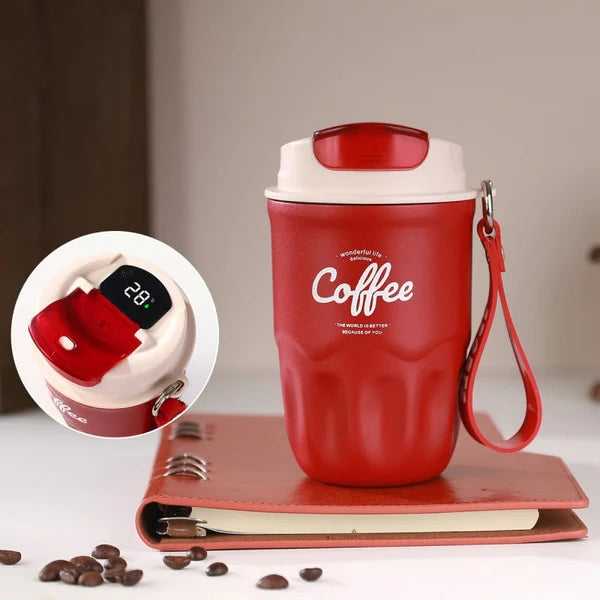 Smart Insulated Coffee Cup with Digital Temperature Display