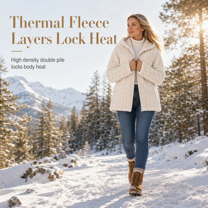 Women's Cosy Plush Fleece Hooded Zip-Up Jacket