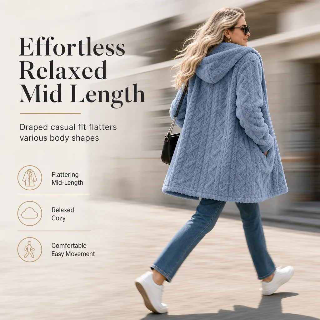 Women's Cosy Plush Fleece Hooded Zip-Up Jacket
