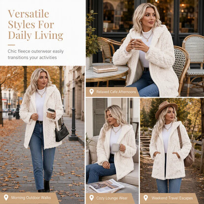 Women's Cosy Plush Fleece Hooded Zip-Up Jacket