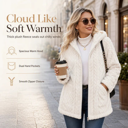 Women's Cosy Plush Fleece Hooded Zip-Up Jacket