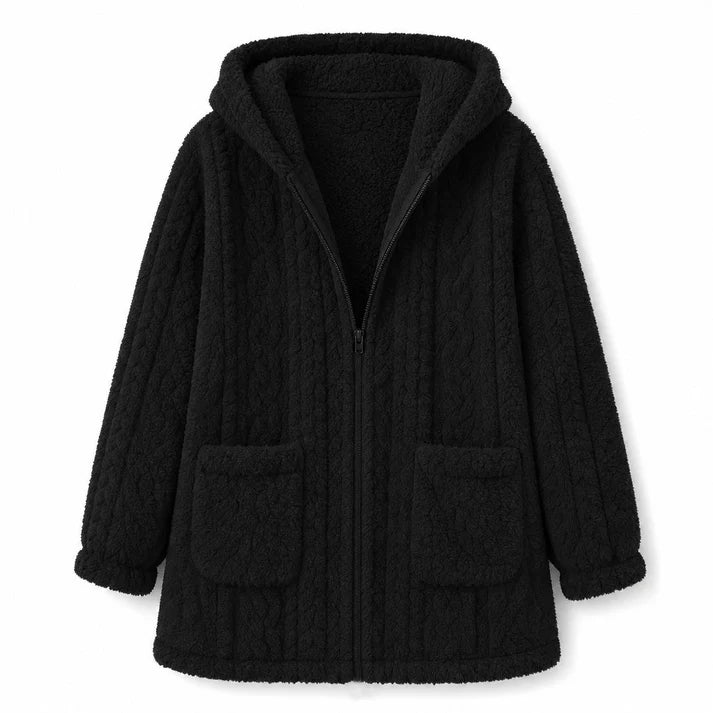 Women's Cosy Plush Fleece Hooded Zip-Up Jacket