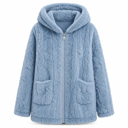 Women's Cosy Plush Fleece Hooded Zip-Up Jacket