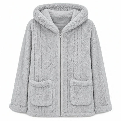 Women's Cosy Plush Fleece Hooded Zip-Up Jacket