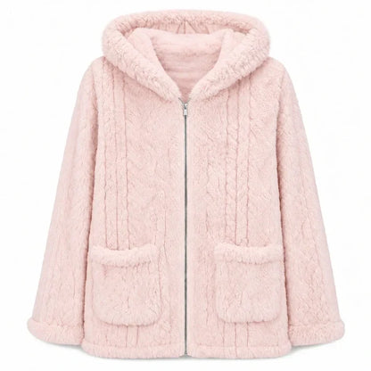 Women's Cosy Plush Fleece Hooded Zip-Up Jacket