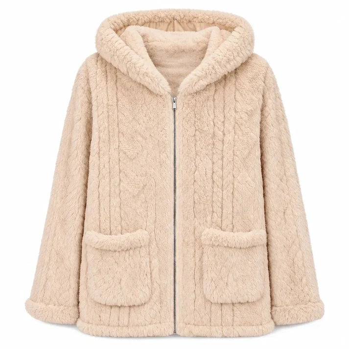 Women's Cosy Plush Fleece Hooded Zip-Up Jacket