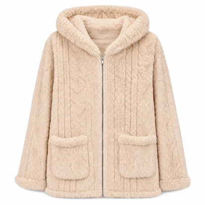 Women's Cosy Plush Fleece Hooded Zip-Up Jacket