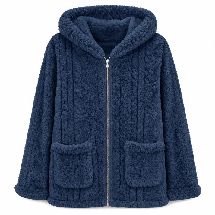 Women's Cosy Plush Fleece Hooded Zip-Up Jacket
